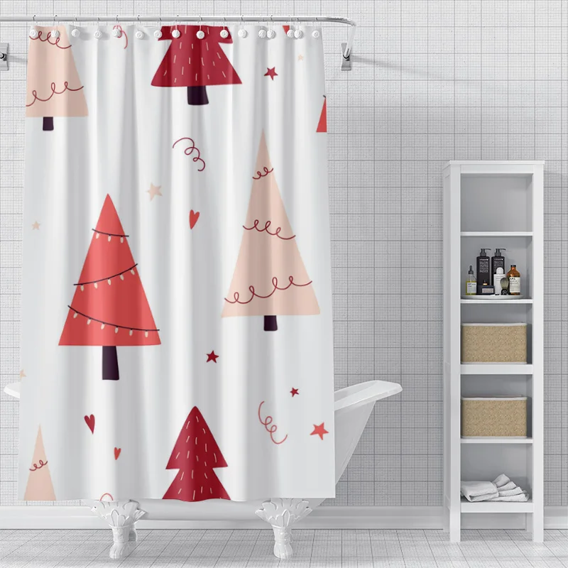 Home decoration shower curtains for bathroom waterproof curtain fabric Modern Nordic style Living Room Merry Christmas winter