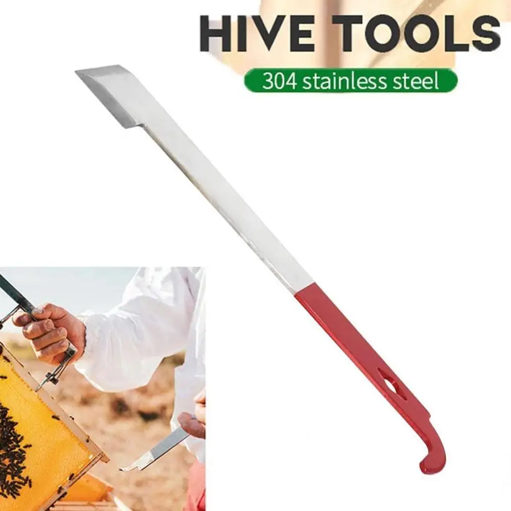 Stainless Bee Hive Tool Frame Lifter J Shape Hook Red Scraper Honey Tools Beekeeper Cut Beehive Supplies Knife Beekeeping 2 K7z0