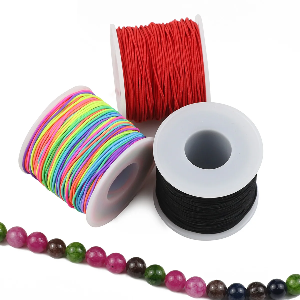 1 rotolo di corda elastica per perline arcobaleno, corda di filo per artigianato elastico colorato per gioielli fai da te che fanno forniture per