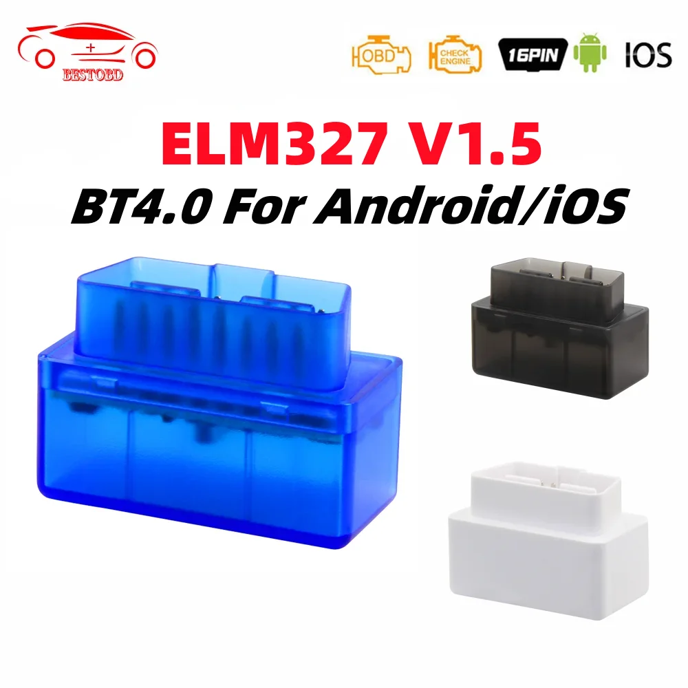 OBD2 elm327 V1.5 For Android/IOS Bluetooth-Compatible 4.0 ELM 327 V 1 5 OBD 2 Car Diagnostic Scanner Tool Auto Code Reader