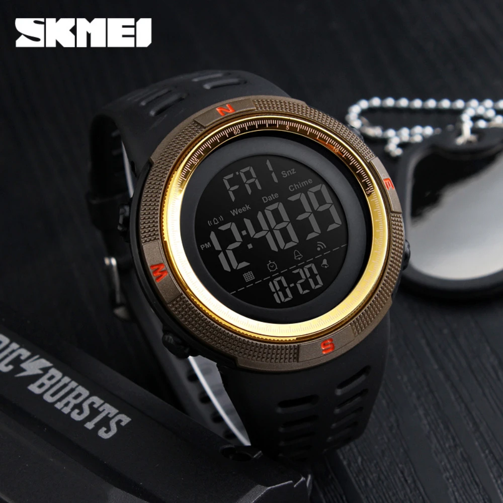 SKMEI 1251 Outdoor Fashion Luminous Sports Electronic Watch Multi-functional Personality Luminous Male Student Waterproof Watch