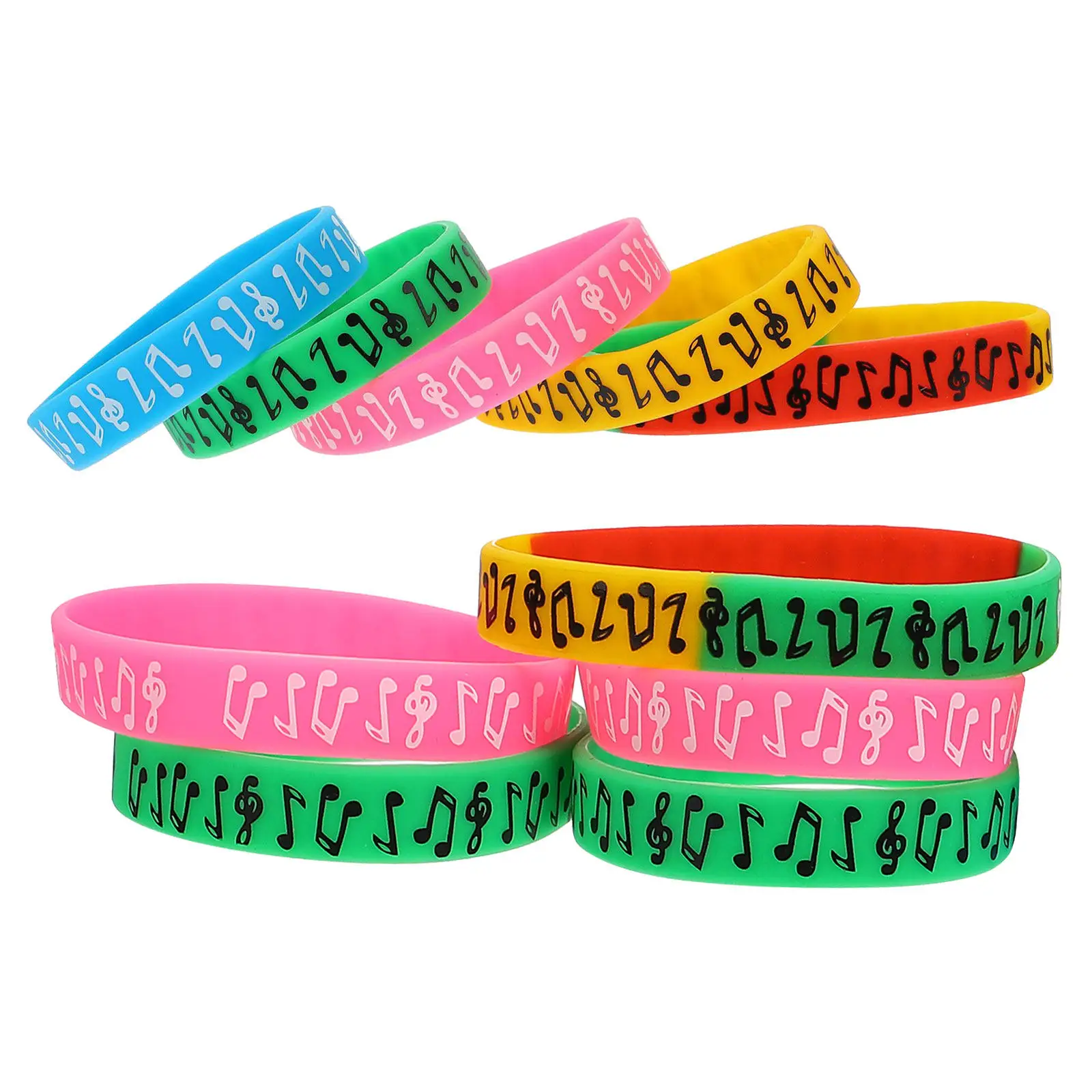 

10 шт. силиконовых браслетов с нотами для музыкальных фестивалей, концертов, декоративные браслеты для вечеринок, подарочные браслеты