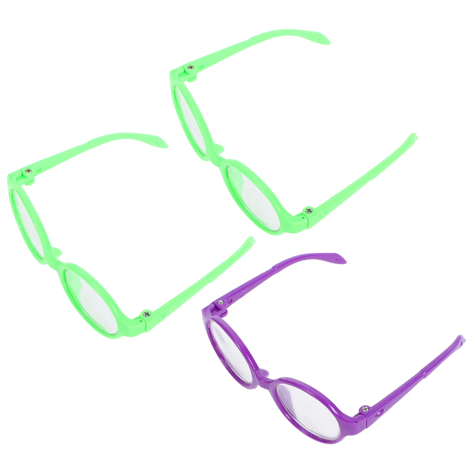 

3Pcs Mini Eyeglasses Dress Up Accessories Plastic Glasses Props for 18 Inch Fashion Color Mix Glasses