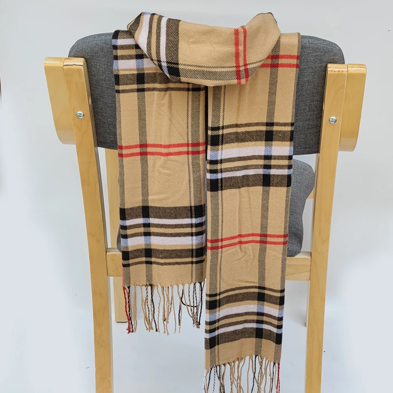 Foulard en treillis pour hommes et femmes, chaud, classique, mode décontractée, populaire, en cachemire, pour Couple, hiver, hommes d\'affaires,