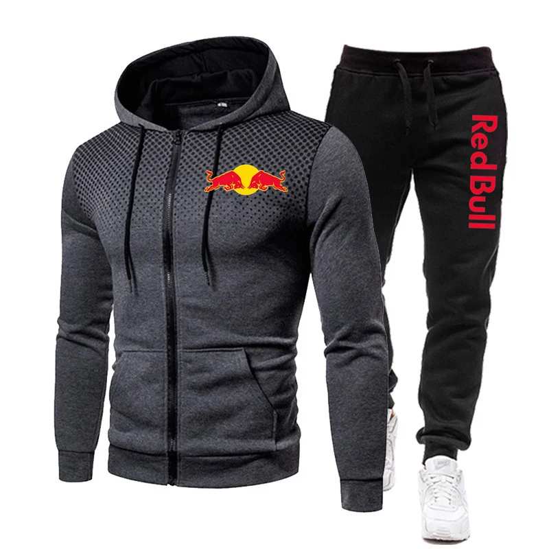 2025 Autumn/Winter New European and American Wool Sports Pants Men's Casual Zipper Sports Hat Set