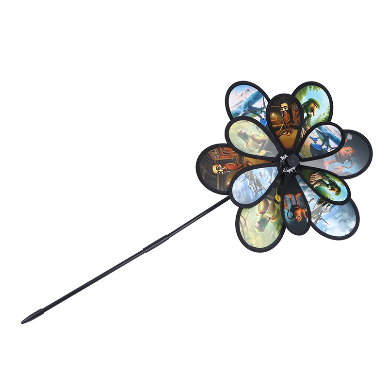 Classico mulino a vento anime di montagne e fiumi; Doppio strato, pieghevole, perfetto per il campeggio e la decorazione del giardino