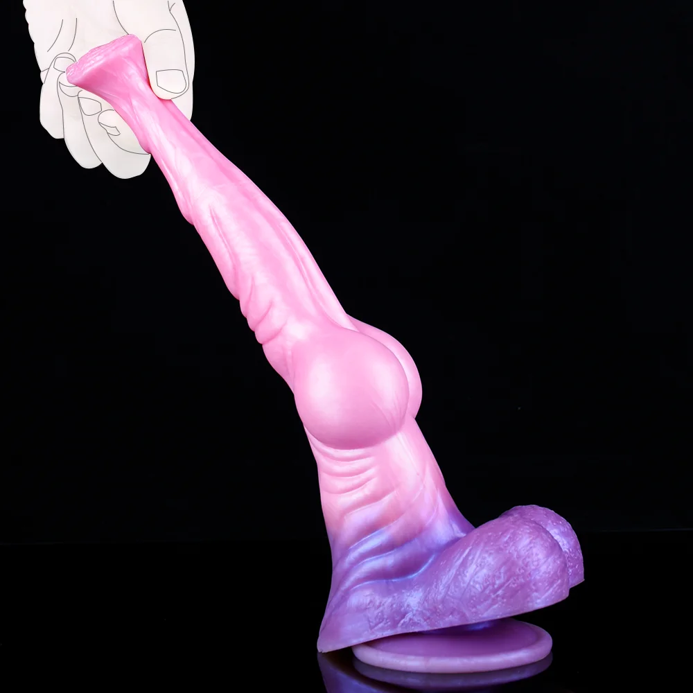 FAAK Fantasy Knot Horse Dildo With Suction Cup Silicone Long Realistic Animal Penis Sex Toys For Women Masturbator Adult Games