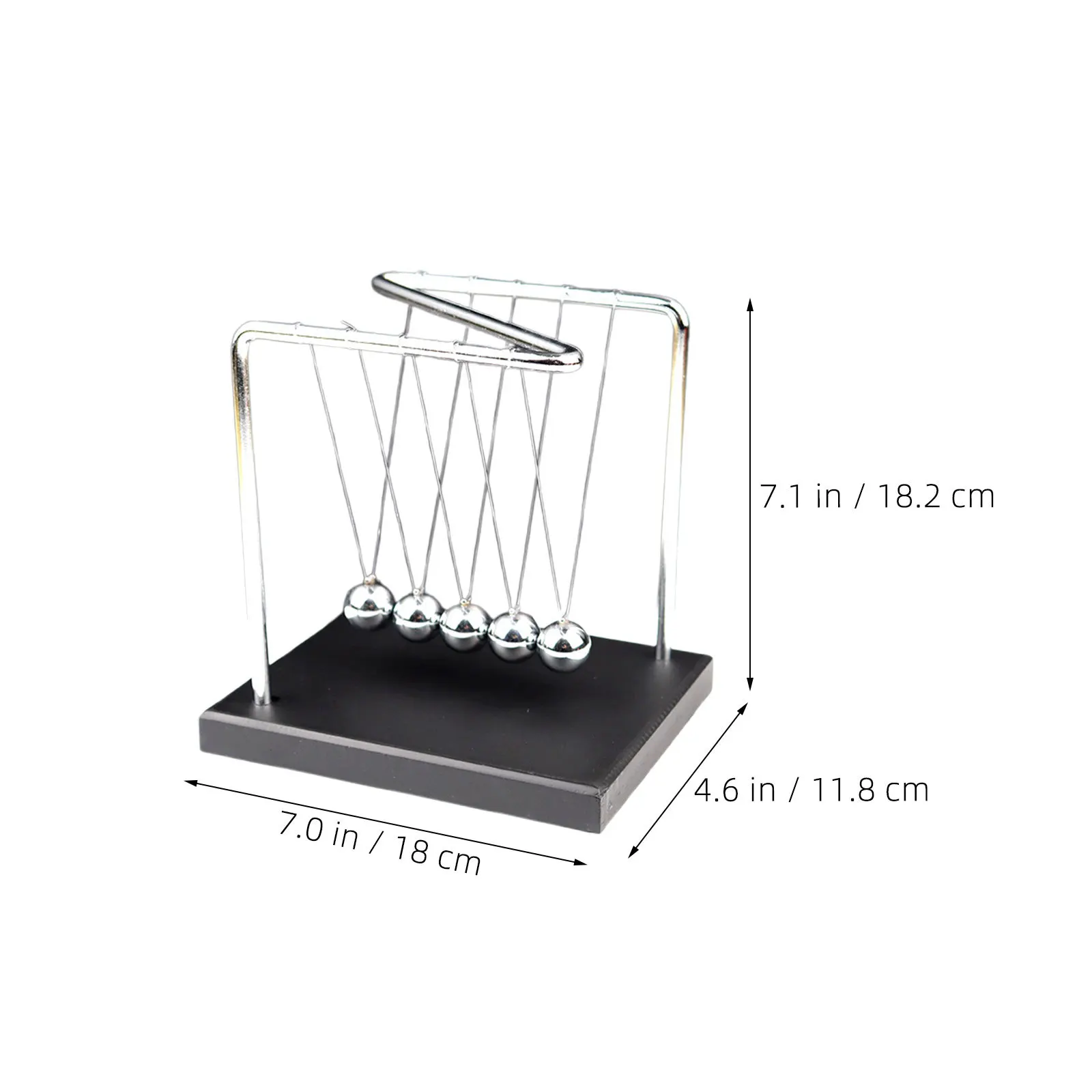 Cradle Pendulum Ball Zshape Solid Wood Base Metal Swing Physics For Office Home Desktop Decoration Science Learning Kit