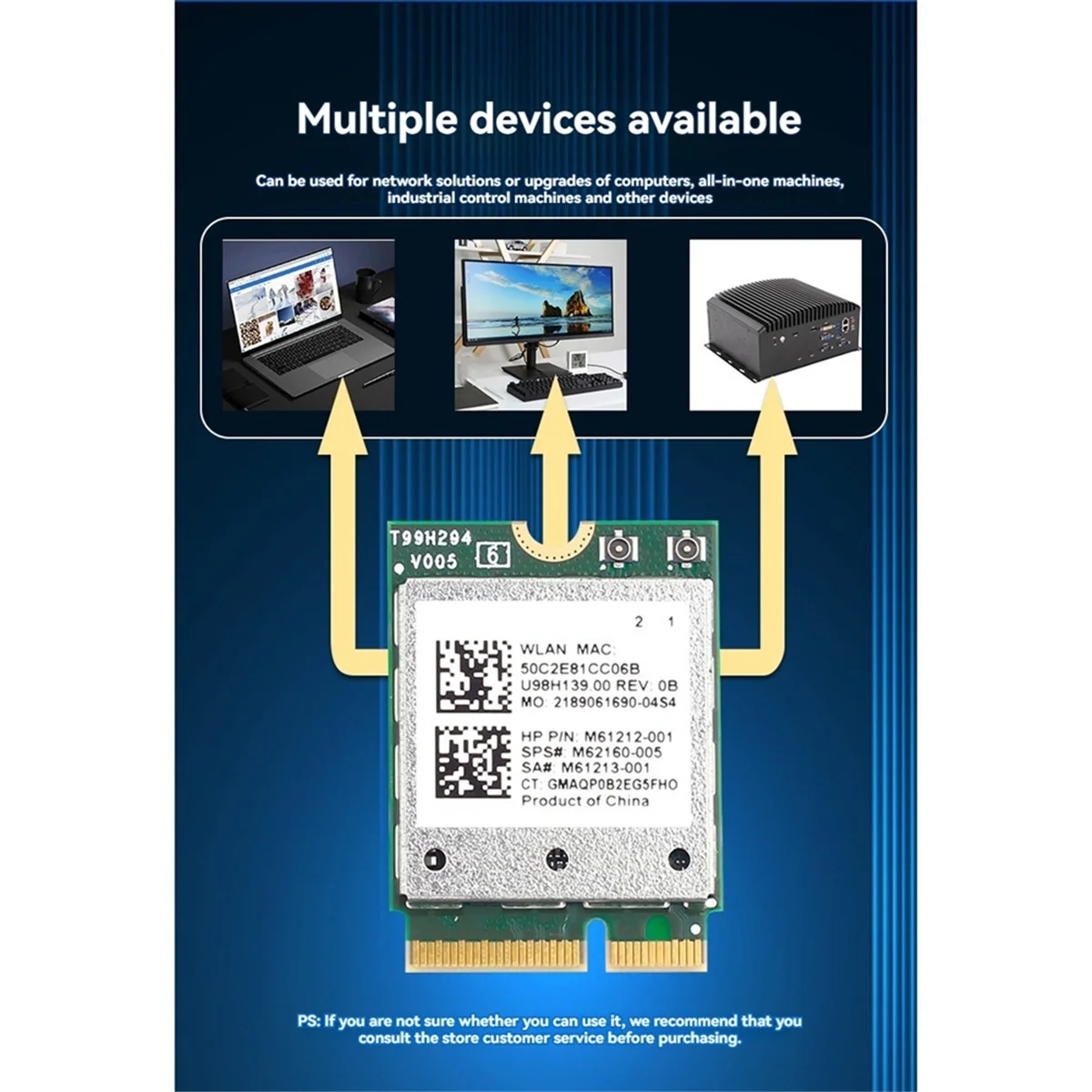 Durable QCNFA765 WIFI 6E Wireless Network Card 2.4G/5G/6G 5374Mbps Bluetooth 5.3 WiFi Card M.2 NGFF Module for Win10 Win11