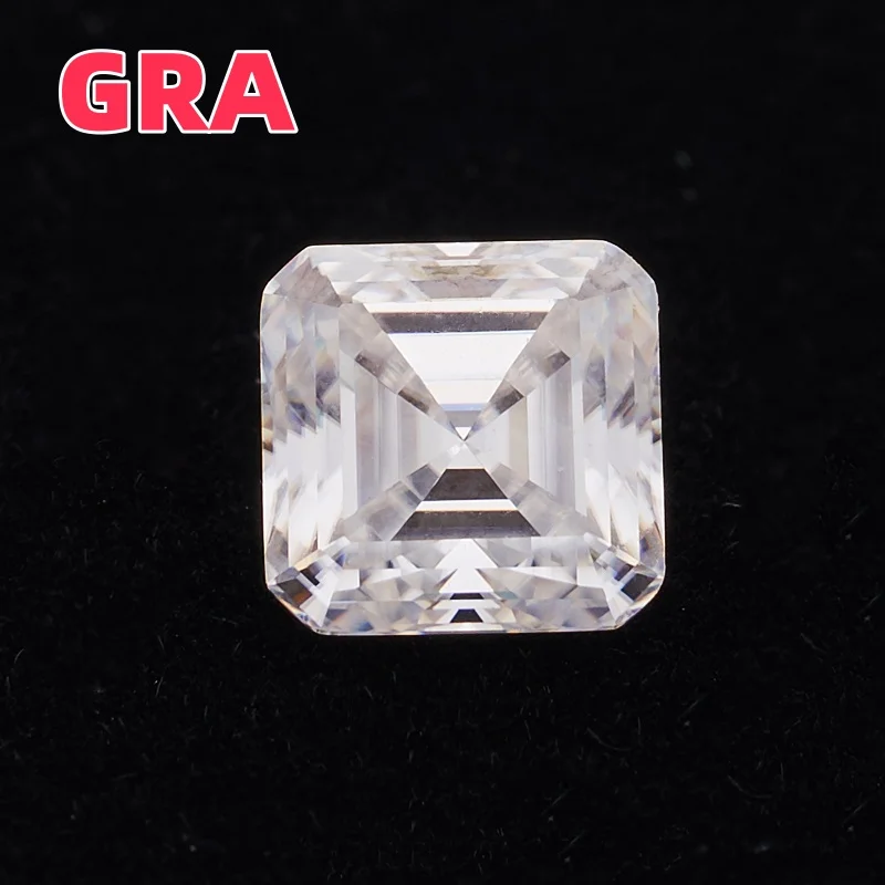 

100% Real Moissanite Stone Lab Diamonds Asscher Cut D EF Color VVS1 Pass Diamond Tester with GRA Certificate For DIY Jewelry