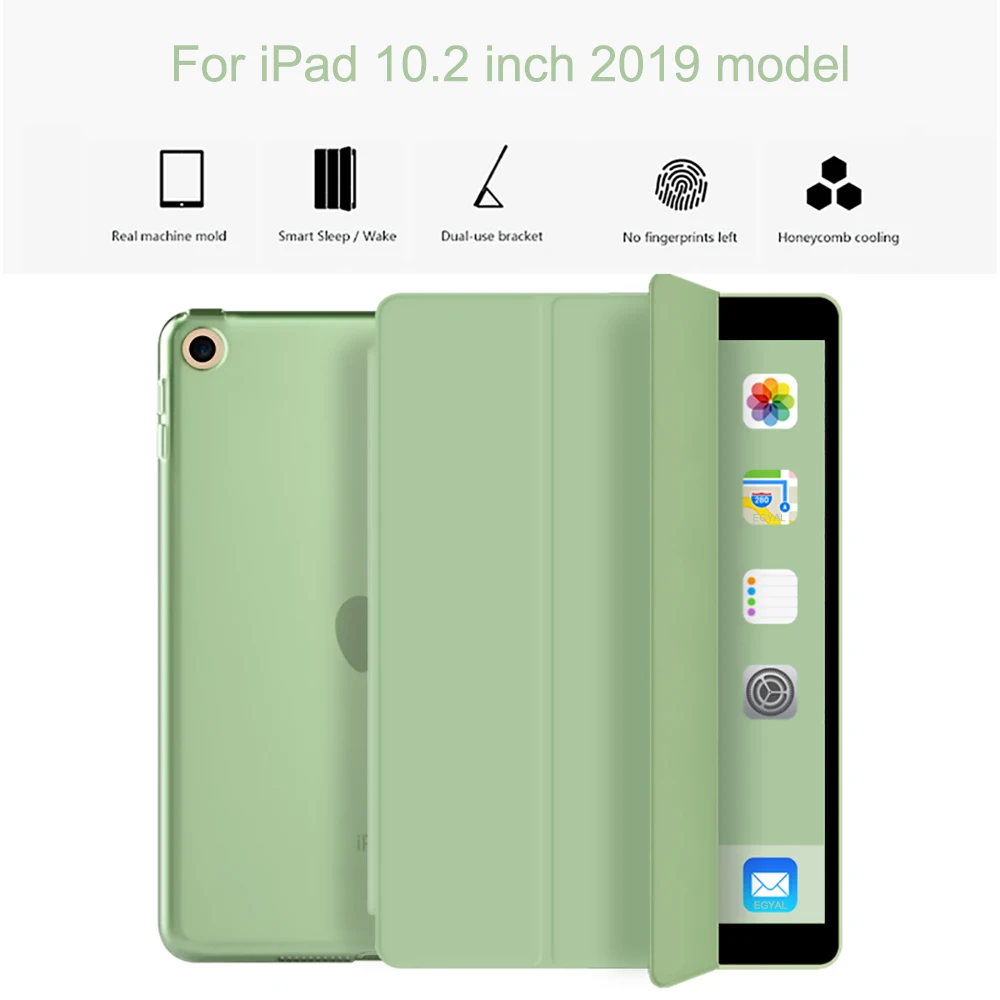 

Case for iPad 10.2 inch 2019 7th Gen Auto Sleep Lightweight Stand Trifold Smart Case for new iPad 10.2 inch + Screen protector