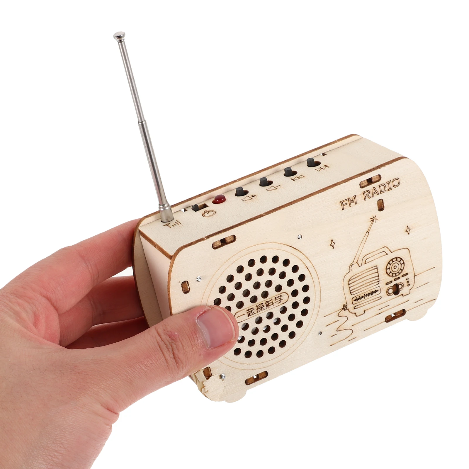 DIY Wooden Radio Kit Retro FM Educational STEM Building Toy Science Experiment Kit 3D Create Craft Birthday Gift for Kids Teens