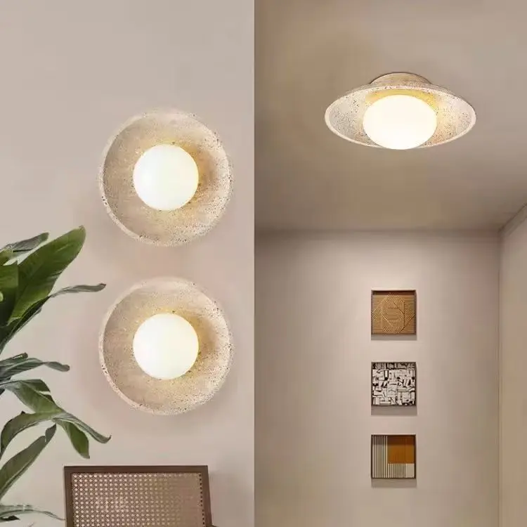 LED Wire Wall Lamp Ceiling Light Yellow Cave Stone Living Room Bedroom Bedside Creative Background Wall Balcony Wall Lights
