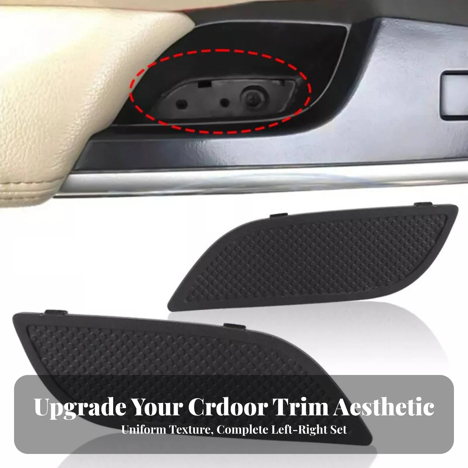 2 Pieces Armrest Door Handle Pull Pocket Cover Long-Lasting Interior Door Handle Pocket Cover Hardware Easy to Clean Practical