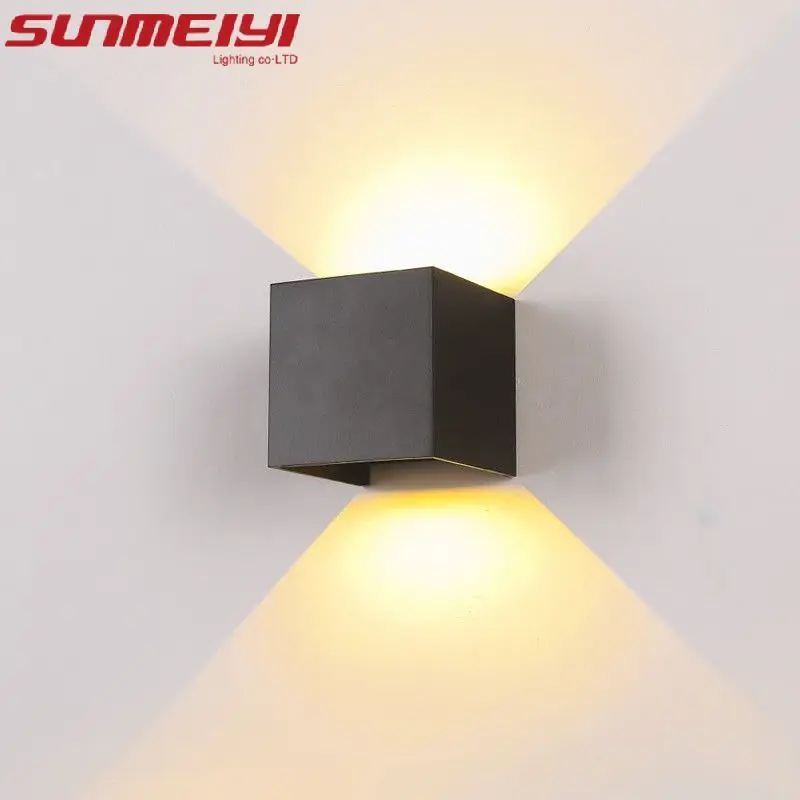 LED Outdoor Wall Lamp Bedroom Bedside Lamp Outdoor Up and Down Lighting Wall Hotel Living Room Wall Lamp Dual Head Spotlight