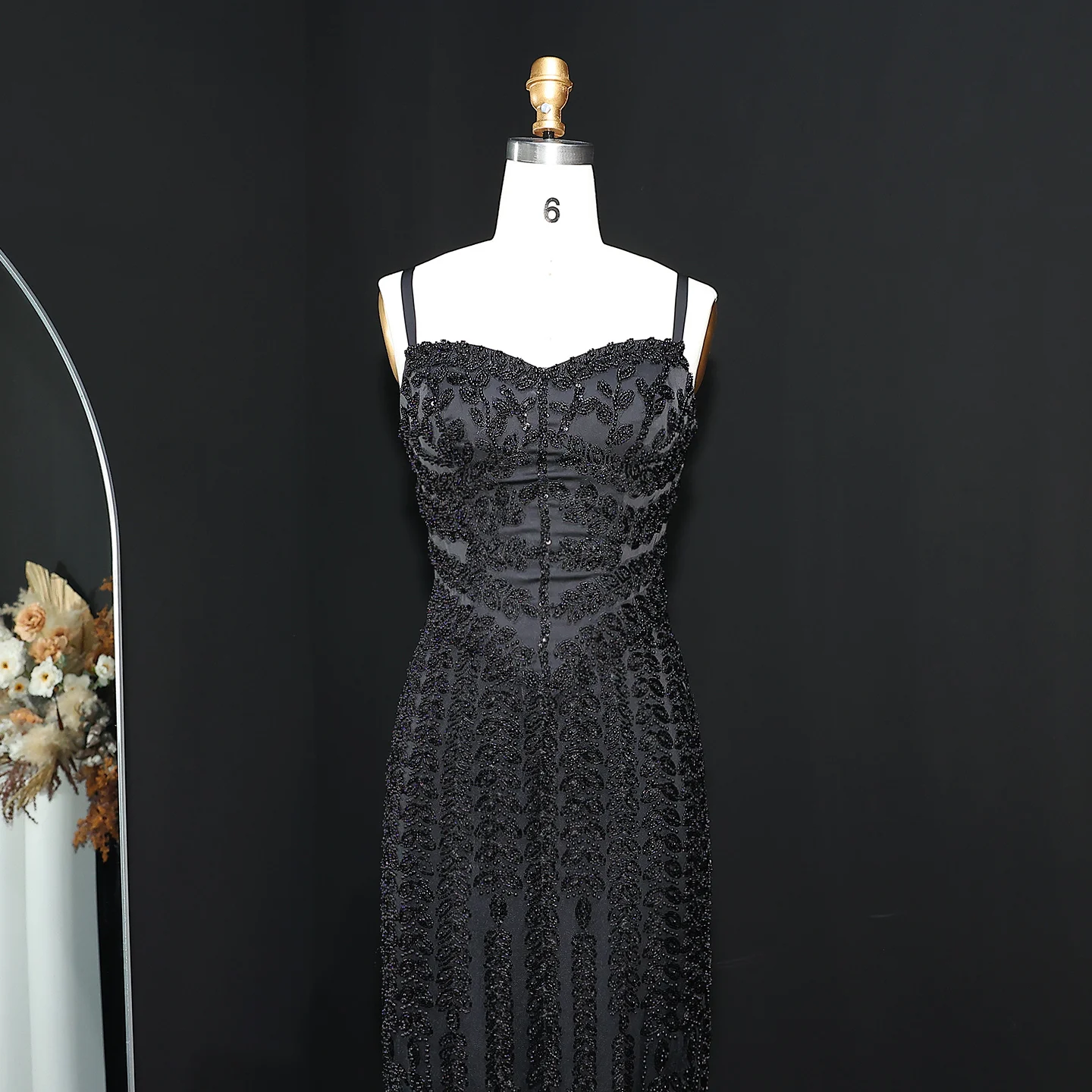 Sharon Said Luxuriöses Dubai Abendkleid mit Spaghettiträgern in Blau für Damen, Arabisches Kleid für Partys und besondere Anlässe, SS694, Maßanfertigung – Detail 24