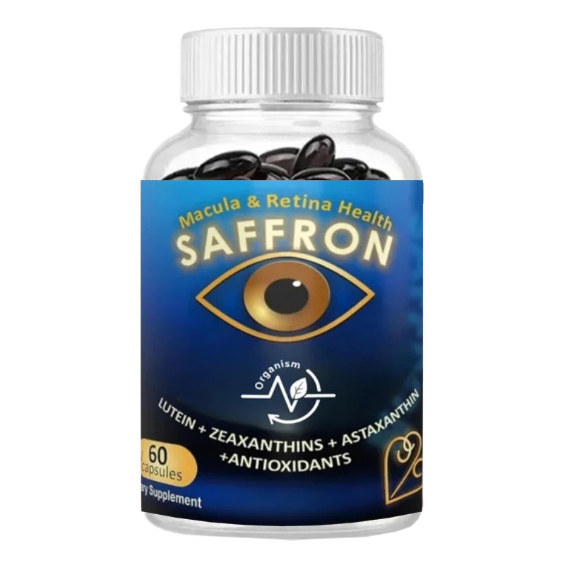 

Saffron Eye Health Supplement Containing Lutein, Astaxanthin, Zeaxanthin, Grape Seeds, Curcumin Herbal Supplements -60 Capsule
