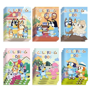 6/12/24 buah Bingo Biru Gambar Anime Buku Gambar Mewarnai Diy Buku Lukisan Grafiti Kartun Mainan Puzzle Anak-anak 12 krayon tambang penjualan terbaik - №