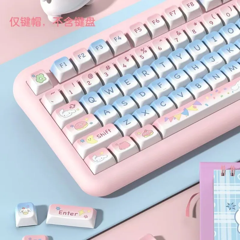 Kawaii Sanrio Cinnamoroll Anime Keycaps Keys PBT Heat Sublimation MDA Profile Cartoon MechaAnical Keyboard MX Switch Keycaps