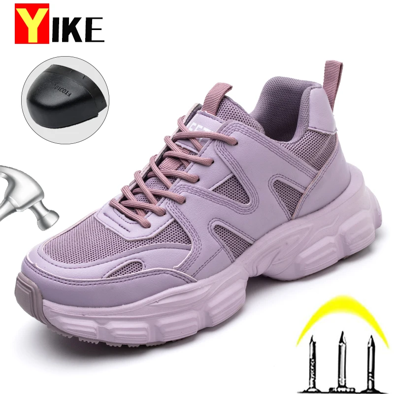 Women Work Safety Shoes Anti-puncture Steel Working Sneakers Indestructible Work Shoes Women Boots Lightweight Safety Boots