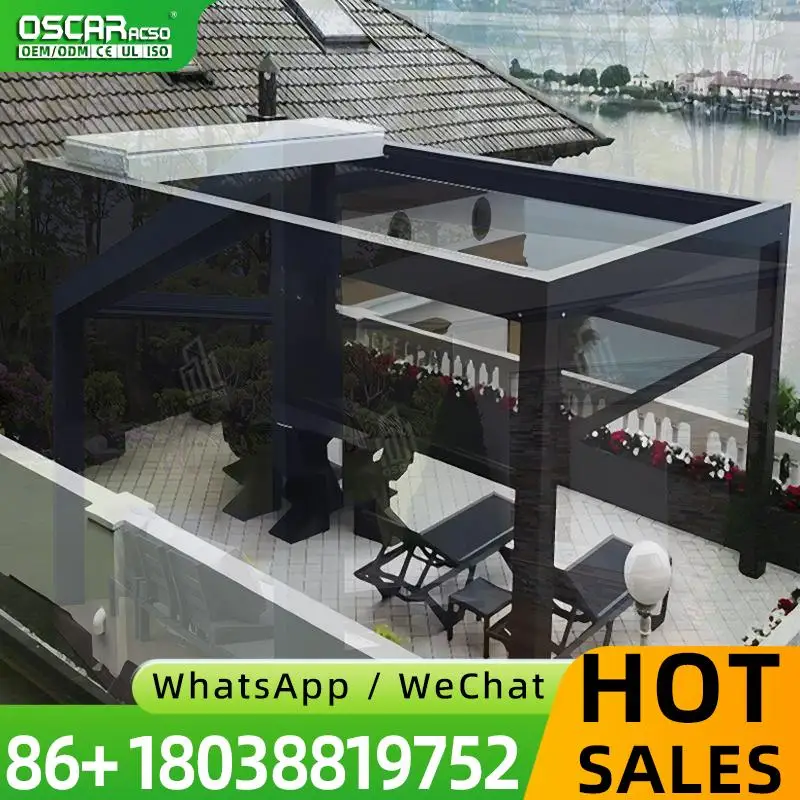 Custom Waterproof Retractable Outdoor Pergola High Quality Electric Folding System Covers Roof Bioclimatic for Patio Garden Terr