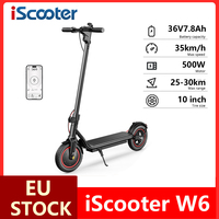 iScooter W6 Electric Scooter 500W EScooter 36V 7.8Ah 25-30km Range Inflatable Tires Speed 35km/h rear Disc Brake 10inch With App