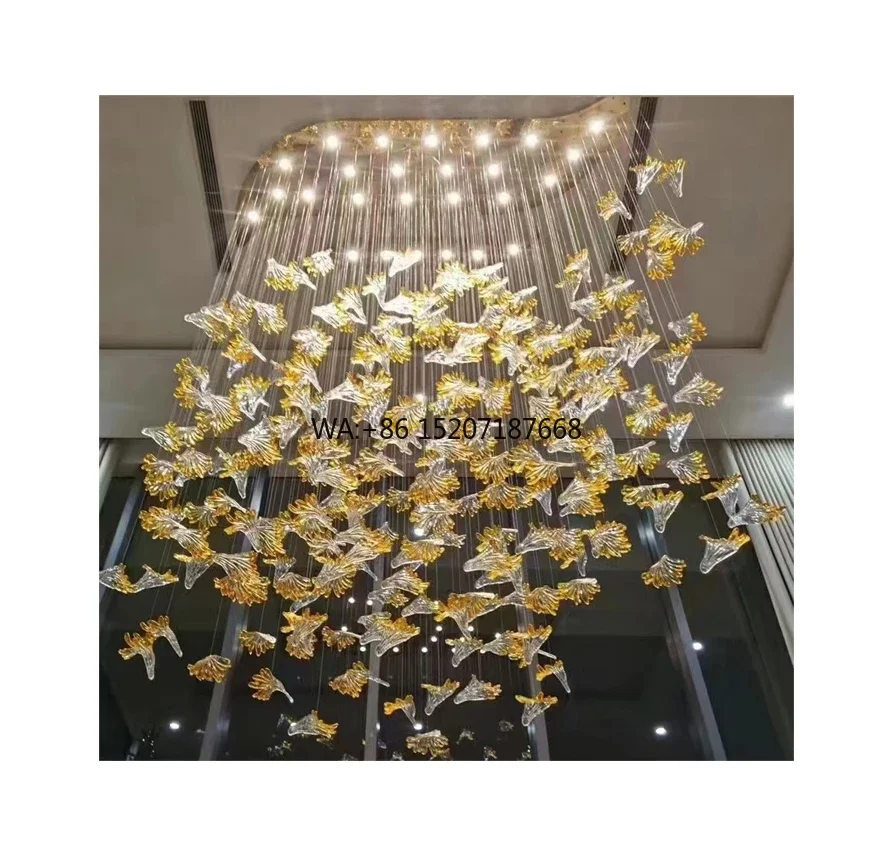 2025 Modern Luxury Glass   Ceiling Square/Oval/Long  Light for Hotel Lobby Decorative Lighting