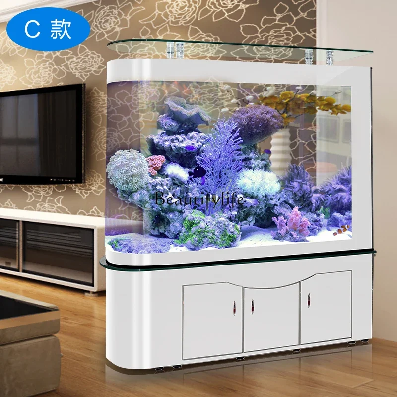 Aquarium U-Shaped Bottom Filter Glass Fish Tank Floor Screen Partition Ecological Change Water