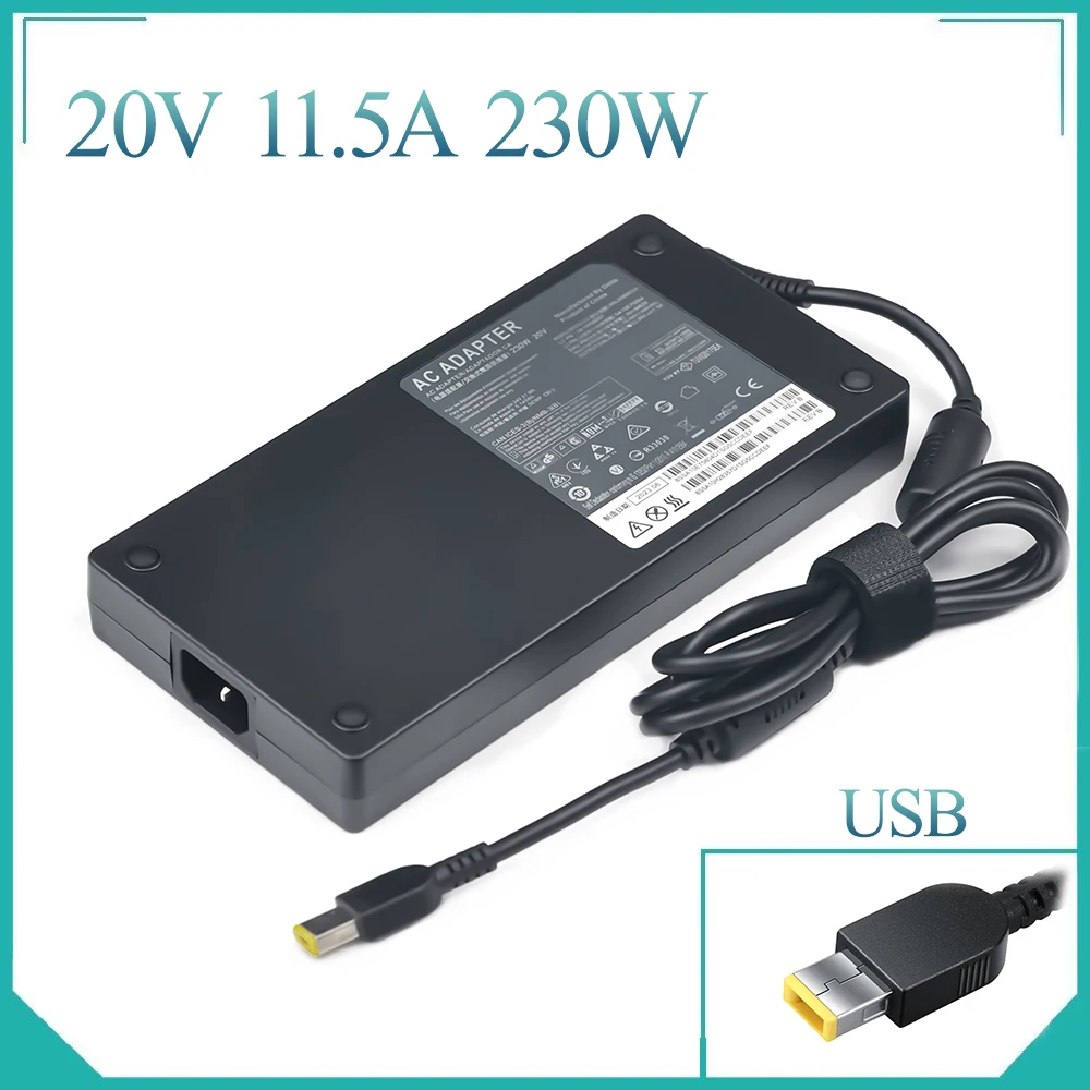 20V 11.5A 230W USB PIN AC Laptop Charger Adapter for Lenovo Legion Y740 Y920 Y540 P50 P70 P71 P72 P73 Y7000P Y9000K A940 00HM626