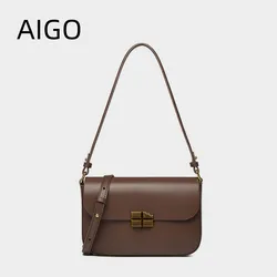 AIGO damska modna elegancka torba na ramię Premium podróżna torba typu Sling torebka Crossbody stylowa jednokolorowa torebka Bolas Hobo