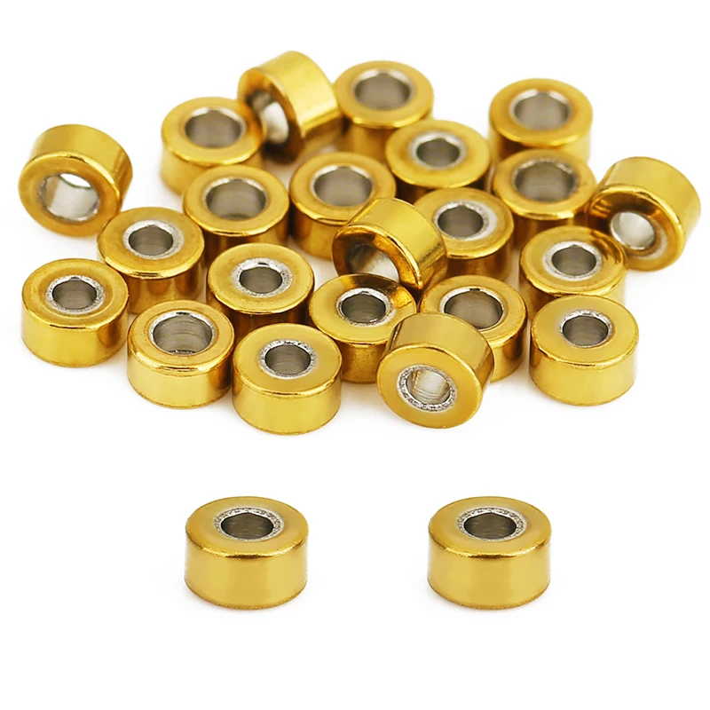 50pcs 2x4mm Round Stainless Steel Big Large Hole Spacer Beads Never Fade PVD Necklace Bracelet Beads For DIY Jewelry Findings