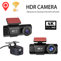 4K+1080P full HD driving recorder with WiFi GPS 1.47-inch IPS screen for car black box Front and Rear Dash Cam Car Camera