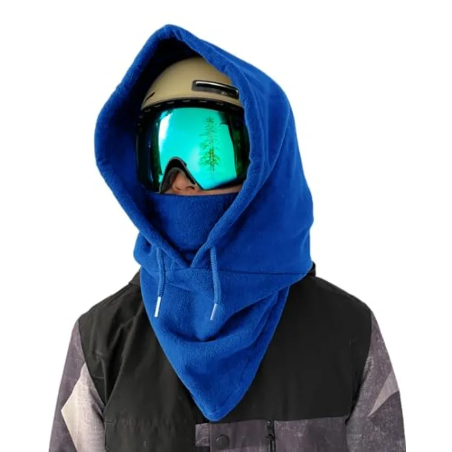 

Snood Over Helmet Balaclava with Ventilation for Ski Snowboard and Biking in Black and Gray Moisture-Wicking Polyester Fabric E