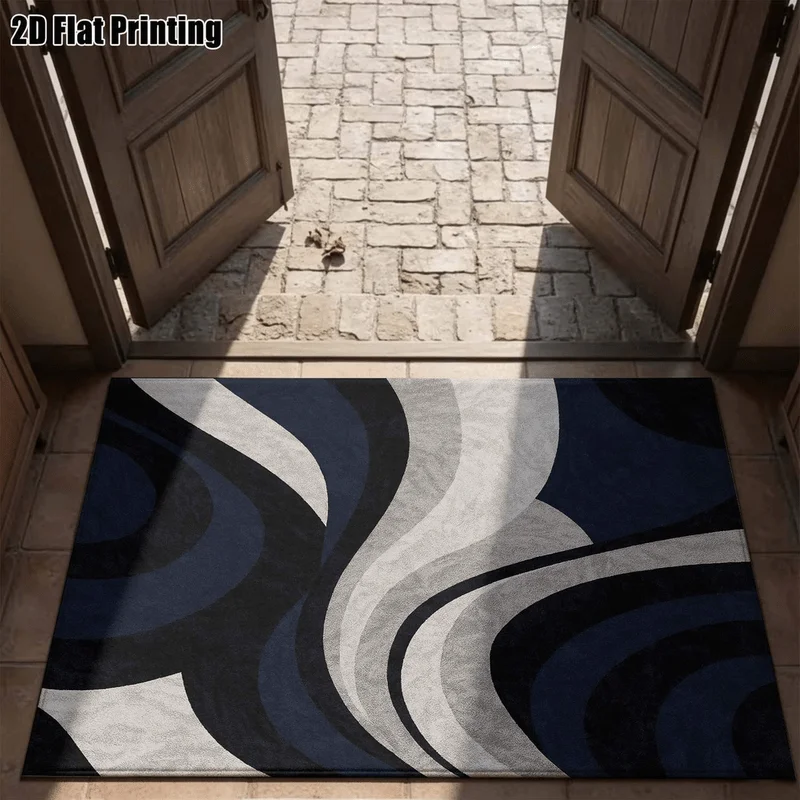 1Pc Modern Minimalist Abstract Wave Pattern Carpet, Machine Washable, Personalized Decoration, Essential for Light Luxury Home, Applicable to Living Room, Bedroom, Entryway, Office, Corridor and Other Areas
