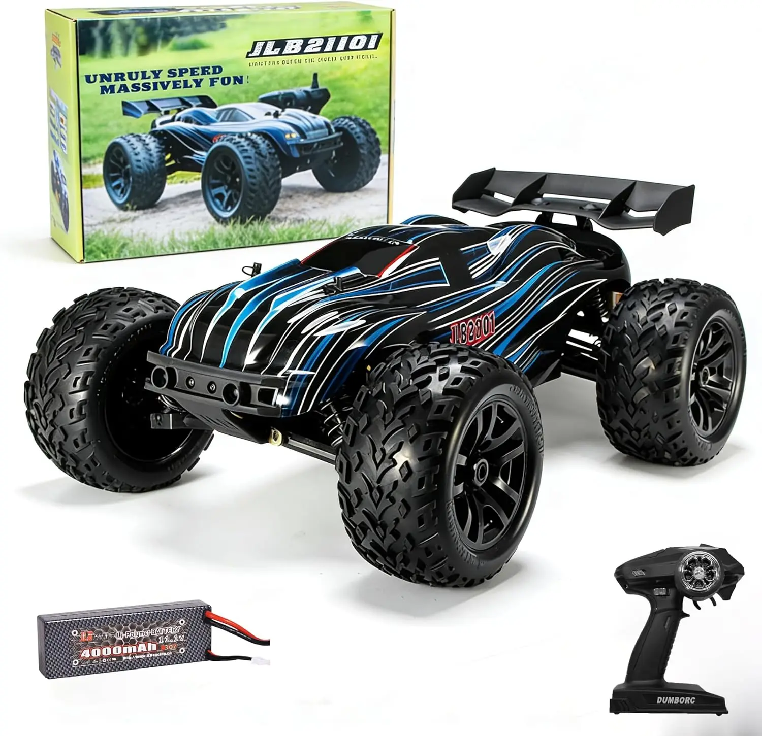 

Jlbracing Cheetah 21101 1:10 RTR Brushless RC Truck, 80km/h High Speed with 120A ESC, 4WD Off-Road Monster Truck IPX7 Waterproof