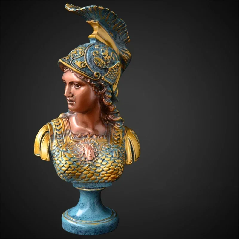 Ancient Greek god of war Athena imitation plaster sculpture ornament room decor figures resin statue home decoration Accessories