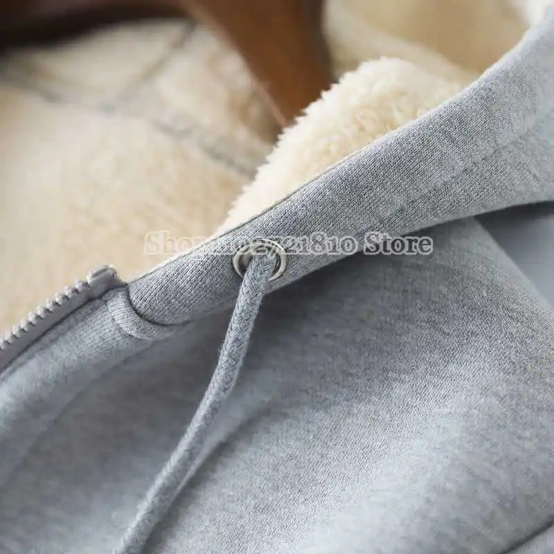 Stitch Lamb Wool Jacket Autumn Winter Cartoon Anime Oversize Coats Comfortable Warm Velvet Hooded Cardigan Men Women Sweatshirt