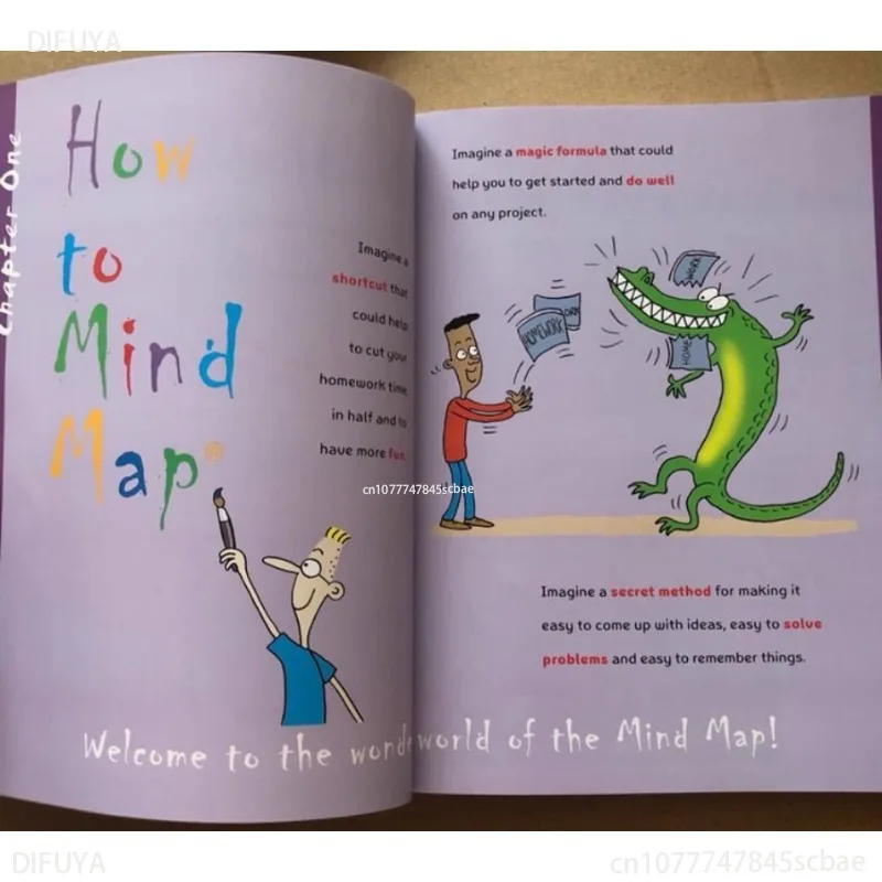 3 Books Tony Buzan: Mind Maps for Kids English Story Picture Books for Children Learn English Reading Books