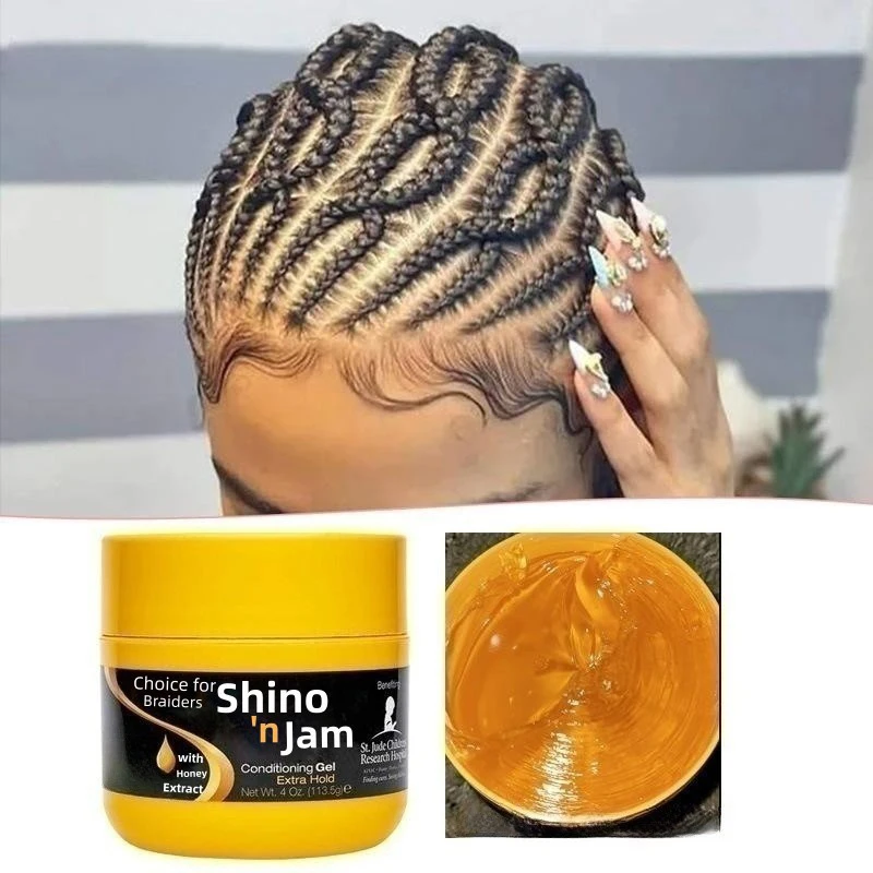 Crema per intrecciare lo styling della pomata per il controllo dei capelli per blocca e torsione Cornrow domano l'effetto crespo, lucentezza e marmellata, gel per treccia di cera per il controllo dei bordi