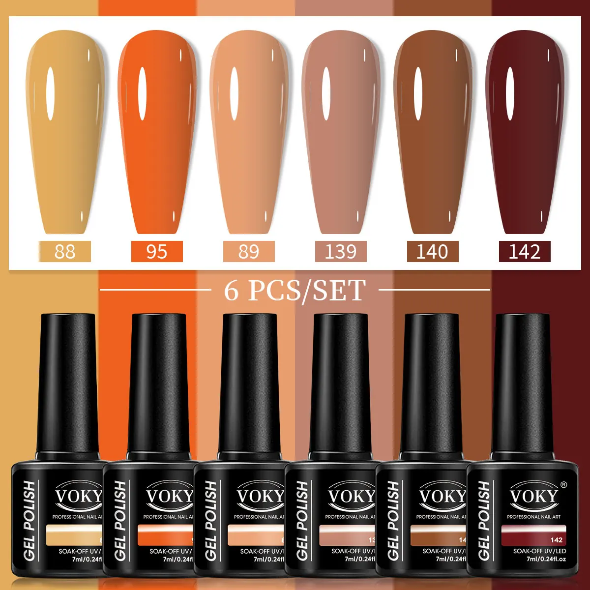 

Набор лаков для ногтей из 6 предметов, коричневого цвета, модные маникюрные изделия в салоне, подходят для самостоятельного изготовления или праздничного подарка.