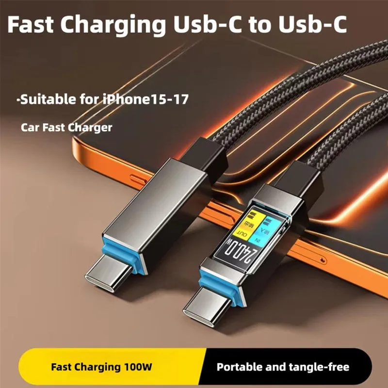 

Кабель для быстрой зарядки мобильных устройств, 100 Вт, Type-C к Type-C, подходит для iPhone 15/16, Samsung, Huawei, Xiaomi, OPPO, кабель для зарядки телефона