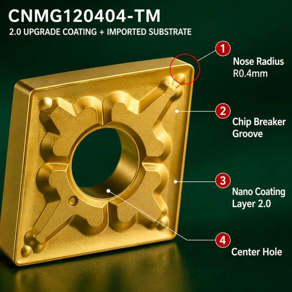 CNMG120404-TM 120408-TM Impact-resistant Steel Parts Below 40° Aluminum Blade Stainless Steel Cutter Cnc Lat Turning Tool