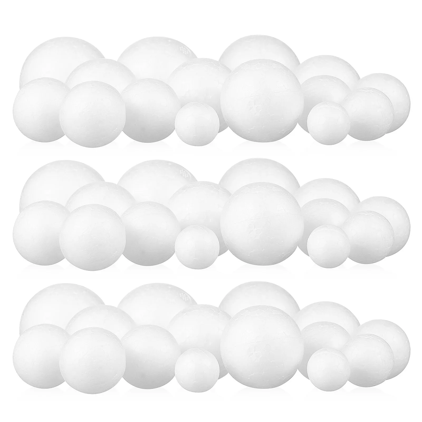 100Pcs Smooth White Polystyrene Spheres Foam Craft Balls for Painting Holiday Decor Christmas Ornaments School Crafts Creative