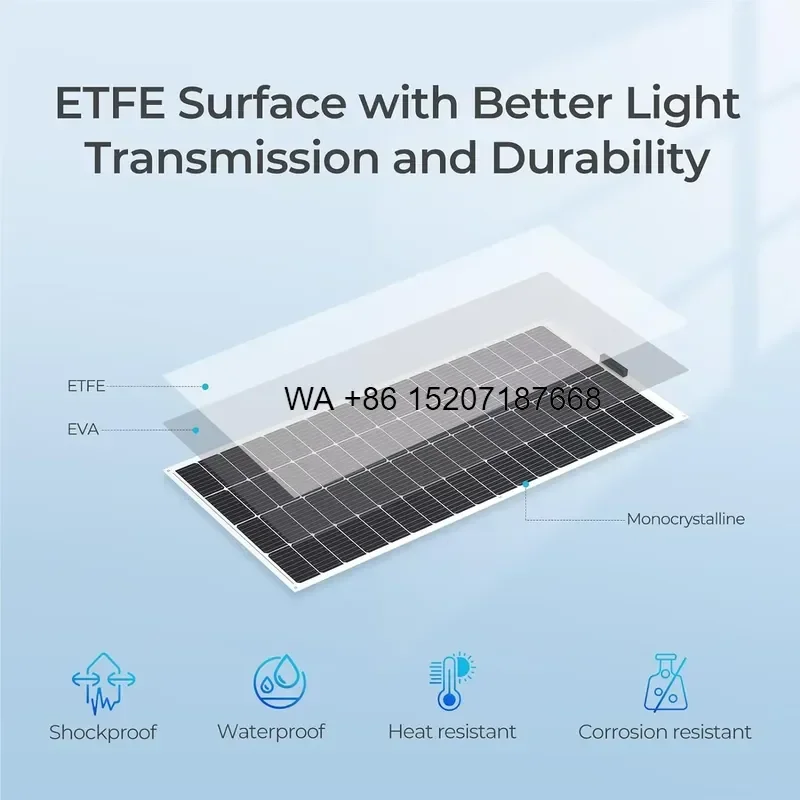 Wmwmnu High Quality Portable Lightweight Flexible 300W Monocrystalline Silicon Solar Panel Module with 30-90 Degree
