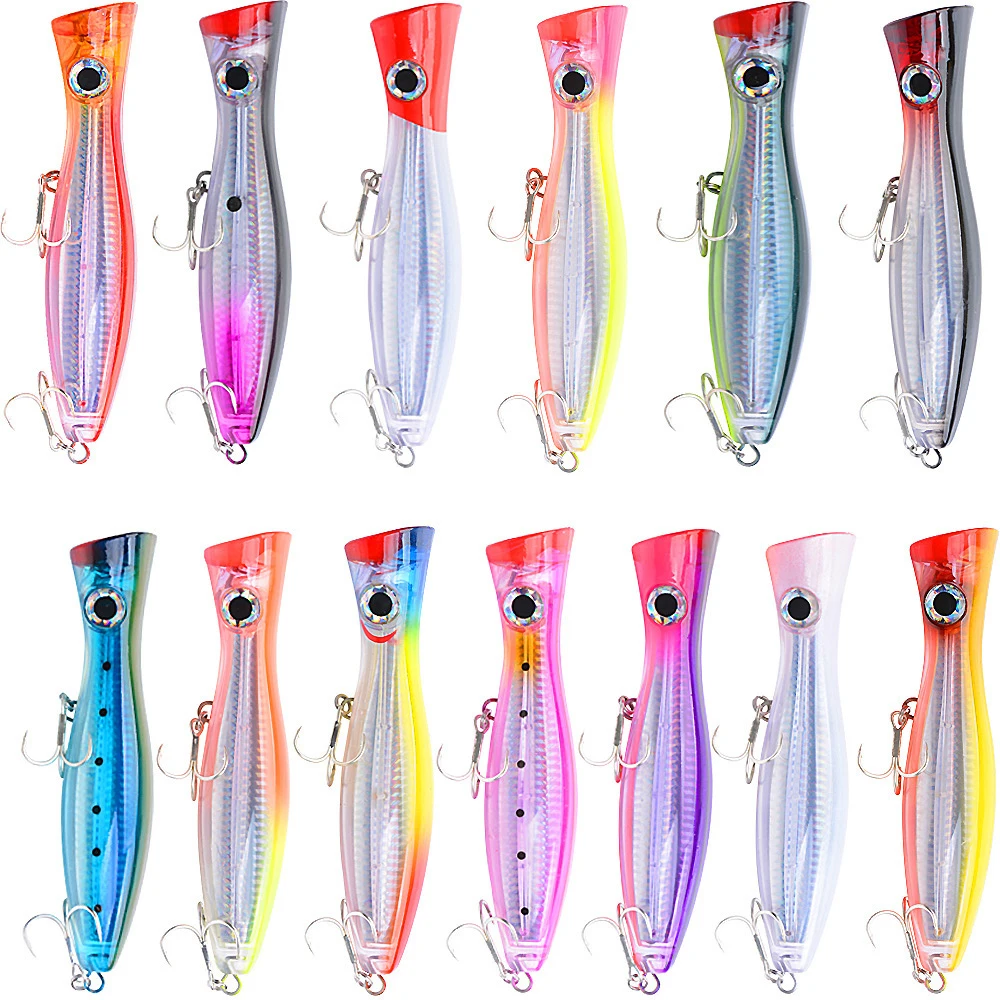 1pcs Grande 43g/80g Popper Topwater Wobblers Bionic Luya Swimbait Isca De Pesca Encalhado Boca Bass Isca de Mar Falsa