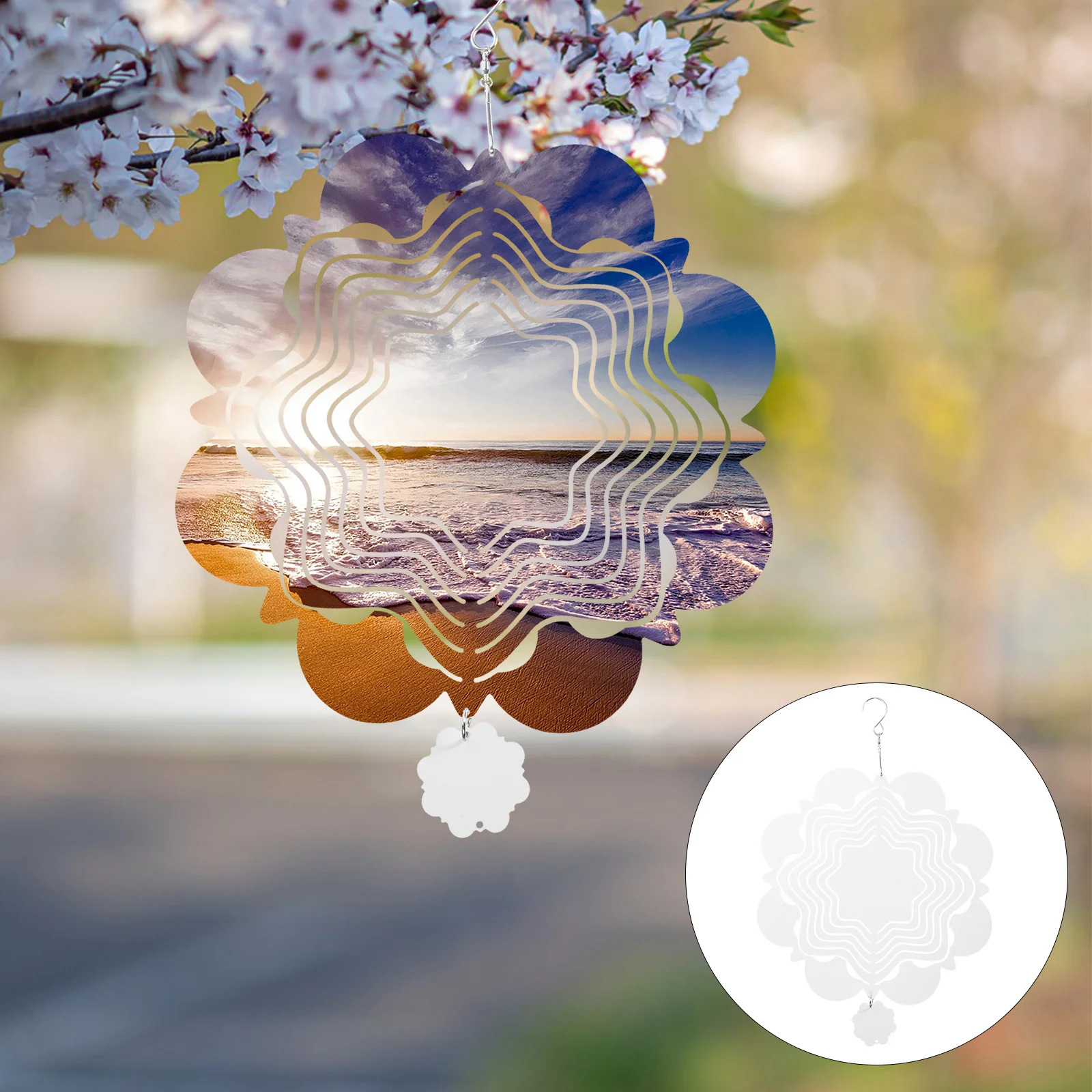 

Metal Chime Sublimation Blank Aluminum Wind Spinner For Garden Yard Outdoor Indoor Decoration Hanging