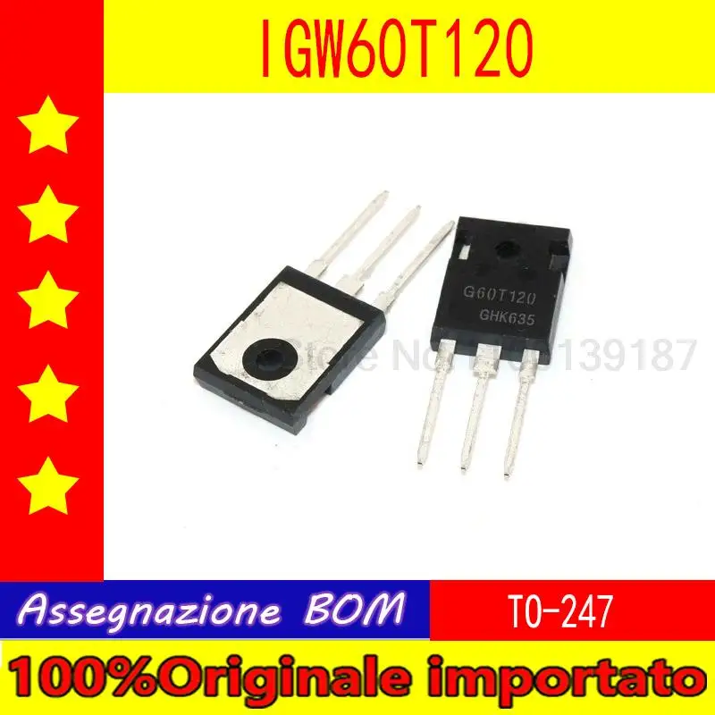 

5pcs/lot IGW60T120 G60T120 TO-247 IGBT power transistor inverter using 60A 1200V