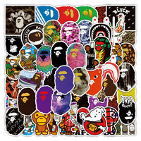 50pcs New Ape Head Personality Graffiti Car Luggage Water Cup Scooter Waterproof Sticker Luggage Decal Laptop Suitcase Stickers