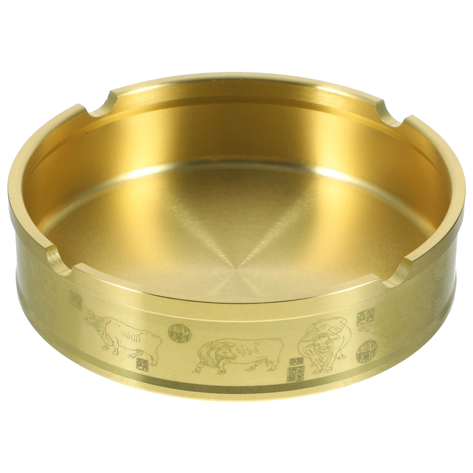 

Round Delicate Brass Incense Burner Base Heat-Resistant Ash Holder for Home Study Yoga Room Desktop Decoration