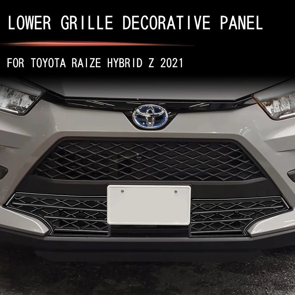 

Car Front Under Bumper Grille Grill Strip Trim Cover for Toyota RAIZE ROCKY Interior Accessories 2021 2022 2023
